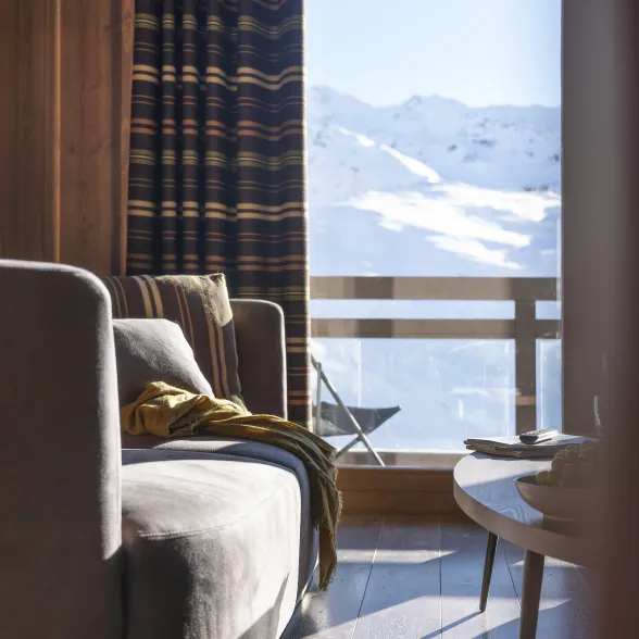 La vue depuis un appartement du Hameau du Kashmir, à Val Thorens 