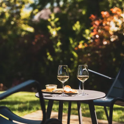 Apéro dans le jardin de la Villa Caroline 