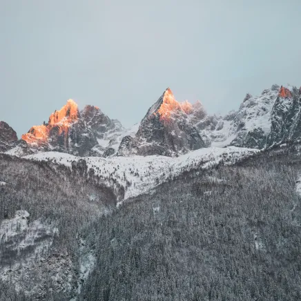 Sommets enneigés de Chamonix 