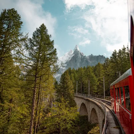 Le train du Montenvers jusqu'à la Mer de Glace