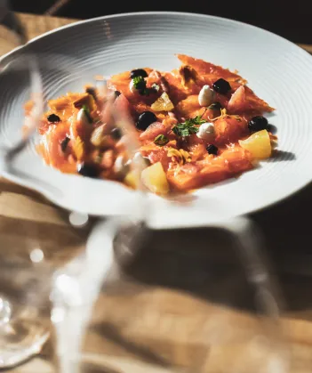 Une entrée à la truite, à déguster au restaurant de Lizzie à Chamonix 