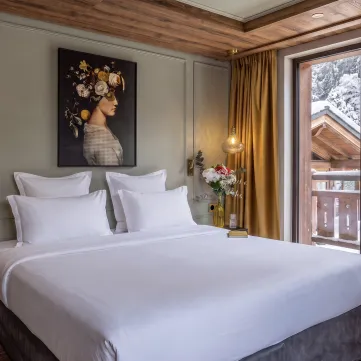 Décoration d'une chambre au Lizzie, à Chamonix