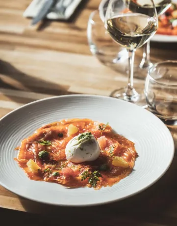 Une entrée à déguster à la Table, à Val Thorens 